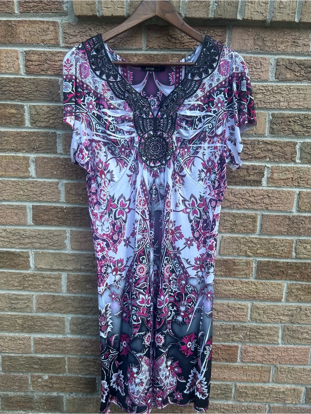 Apt. 9 Pink & Black Paisley Dress XL